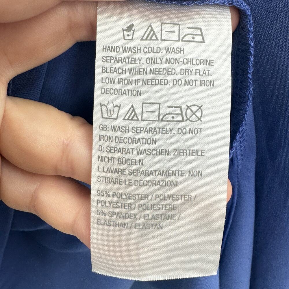 Susan Graver Artisan Liquid Knit Beaded Top Sz L Periwinkle Blue Relaxed Boho - Picture 8 of 13